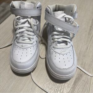 Nike Kids All-White High-Top Sneakers